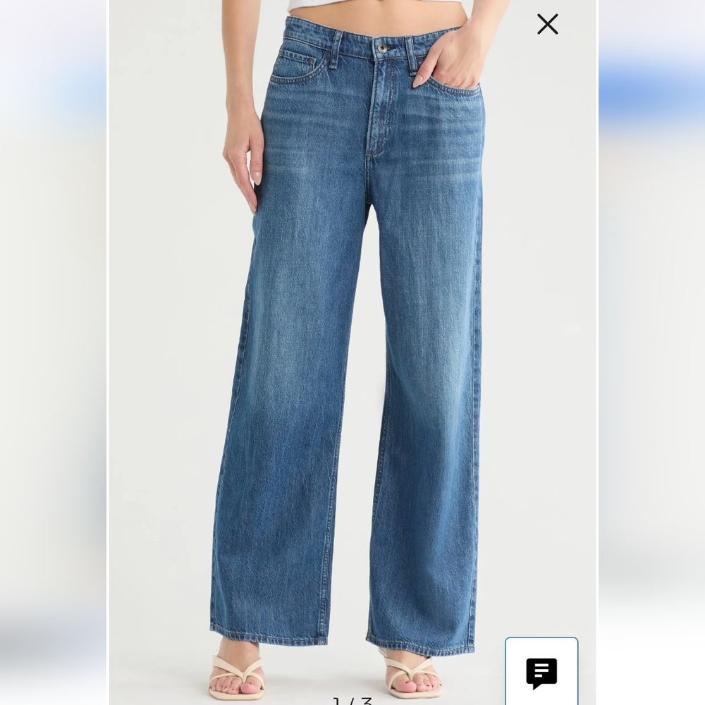 Rag & Bone Lori Mid Rise Wide Leg Jeans in Covington Wash, Size 29 NWT